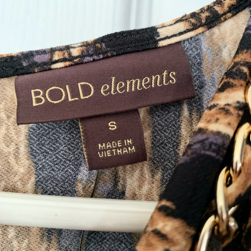 Bold Elements Black IKAT Print Jumpsuit Sz Sm Stretchy Party Girls Night Out - Picture 5 of 7